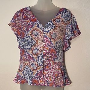 Nanette Lepore • Multi Colored Paisley Print Top